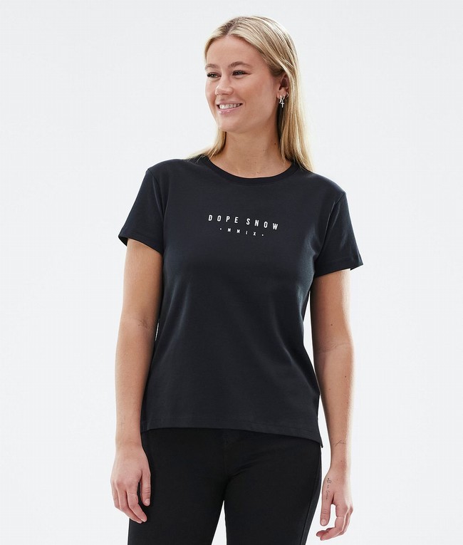 Women Dope Standard W T-shirts Black | EVPWLAY-30