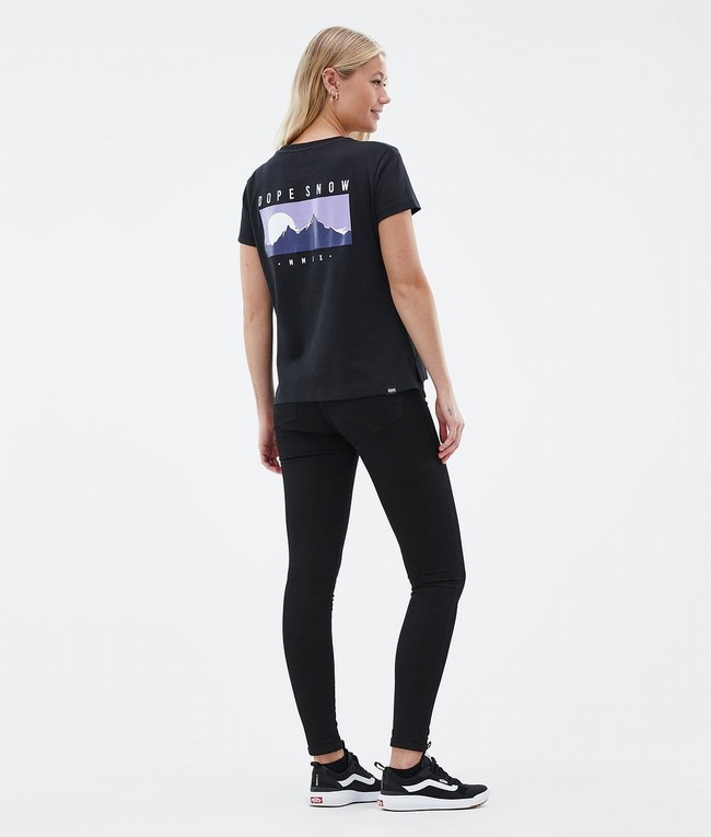 Women Dope Standard W T-shirts Black | EVPWLAY-30