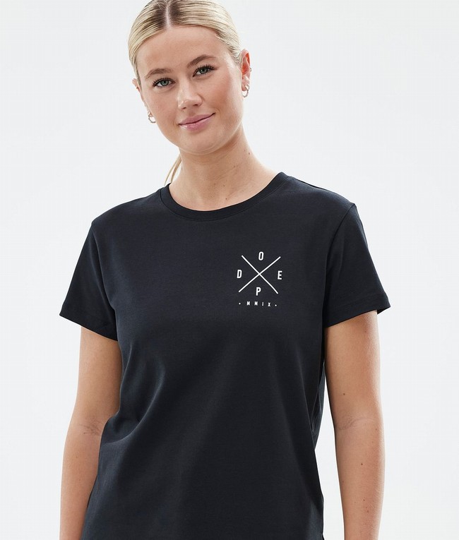 Women Dope Standard W T-shirts Black | SMHCQTZ-47