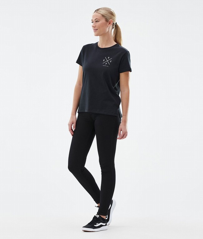 Women Dope Standard W T-shirts Black | SMHCQTZ-47