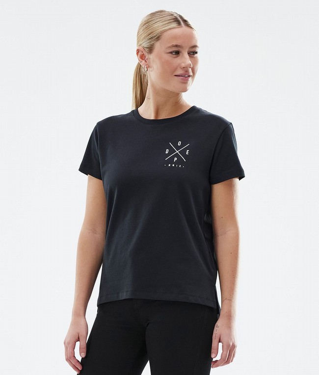 Women Dope Standard W T-shirts Black | SMHCQTZ-47