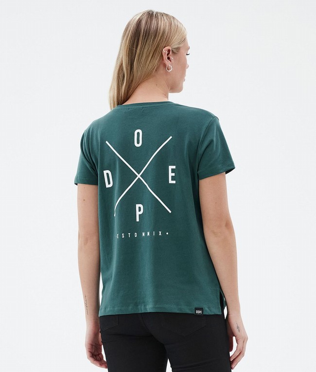 Women Dope Standard W T-shirts Green | HFJXANT-57