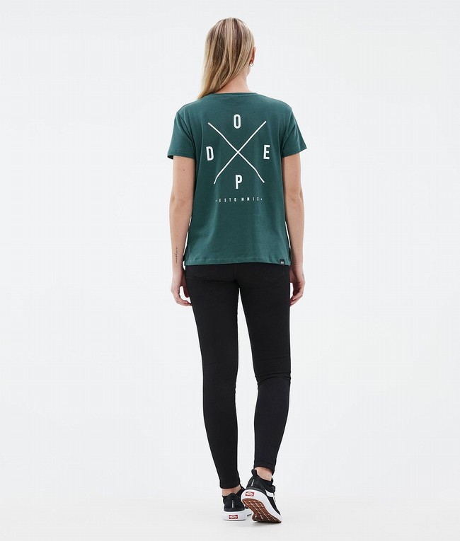 Women Dope Standard W T-shirts Green | HFJXANT-57