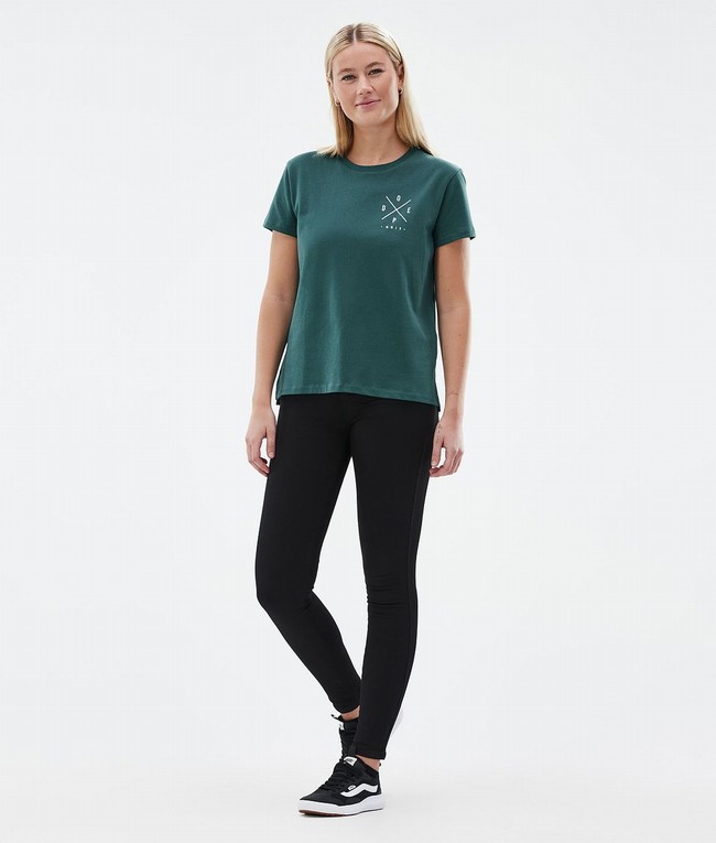 Women Dope Standard W T-shirts Green | HFJXANT-57