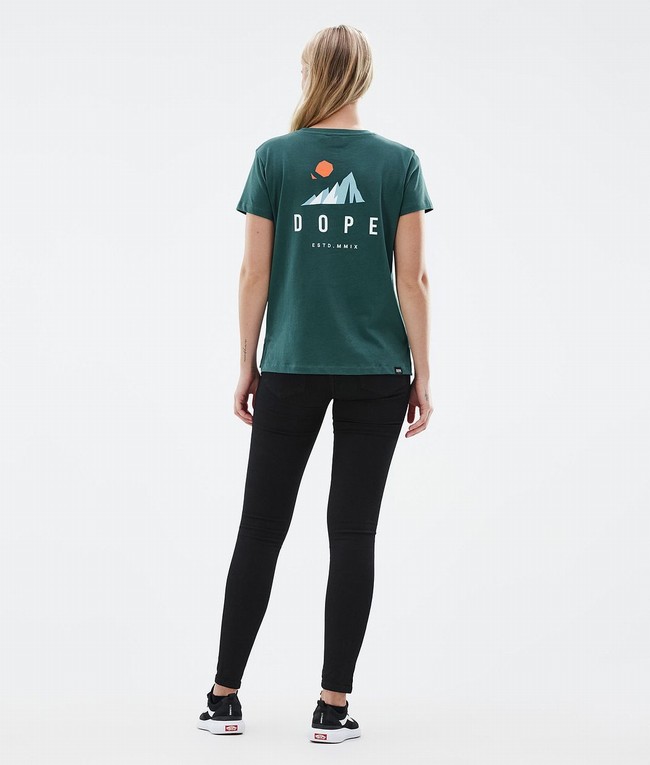 Women Dope Standard W T-shirts Green | WLJETCM-75