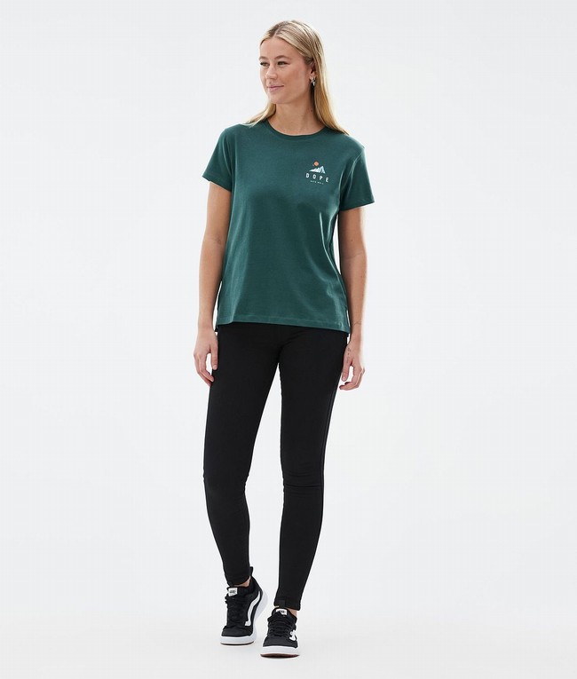 Women Dope Standard W T-shirts Green | WLJETCM-75