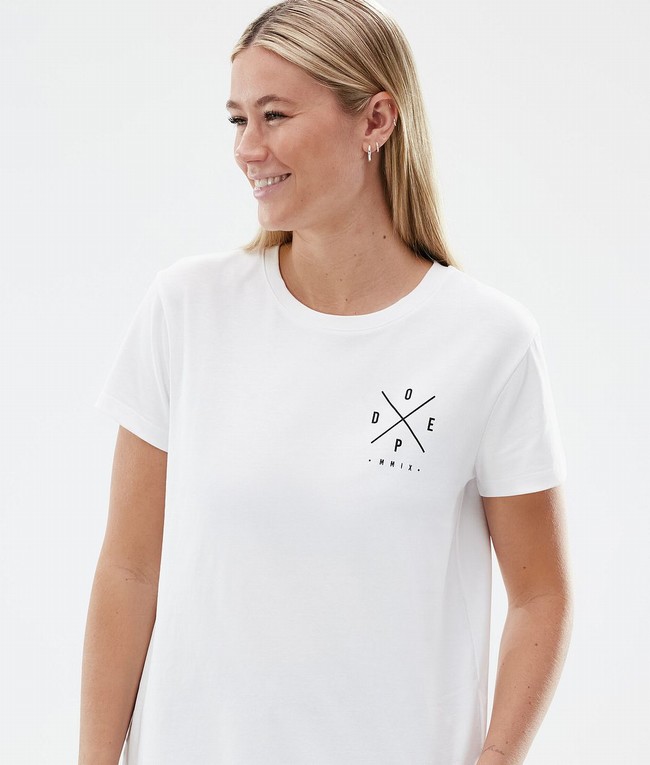 Women Dope Standard W T-shirts White | XFSMIBR-08