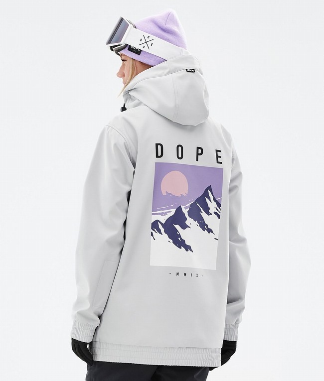 Women Dope Yeti W 2022 Snowboard Jackets Light Grey | EVFJTXO-76