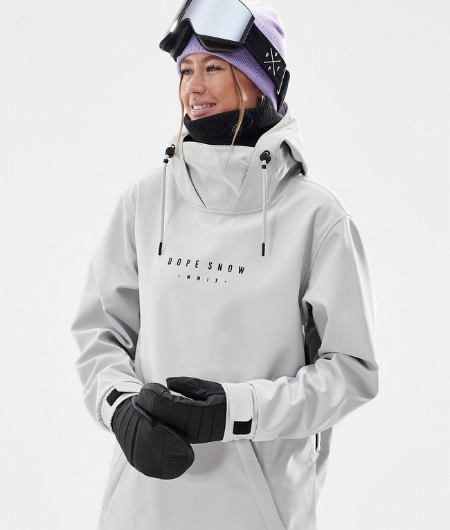 Women Dope Yeti W Snowboard Jackets Light Grey | ANWECPS-31