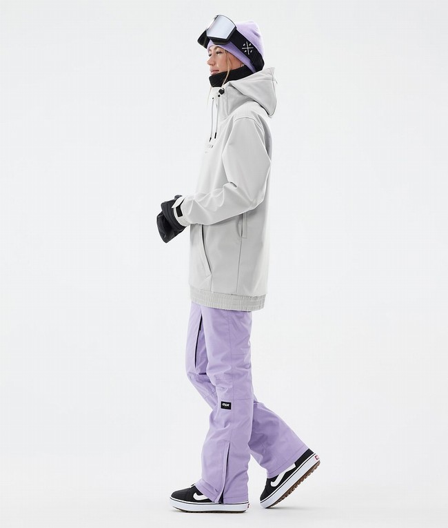 Women Dope Yeti W Snowboard Jackets Light Grey | ANWECPS-31