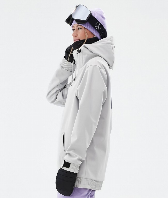 Women Dope Yeti W Snowboard Jackets Light Grey | ANWECPS-31