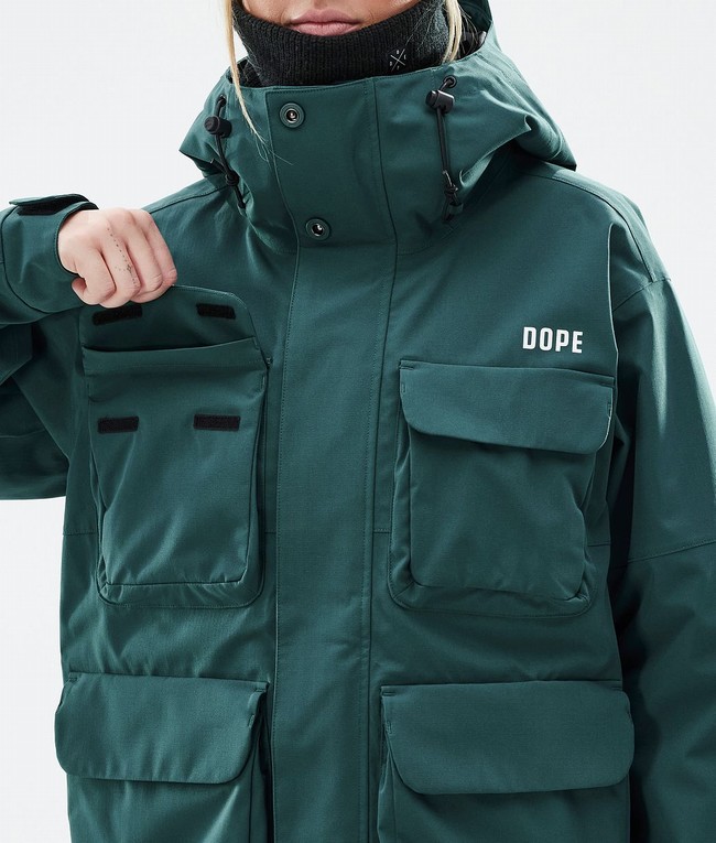 Women Dope Zenith W Ski Jackets Green | XJTDIUF-65