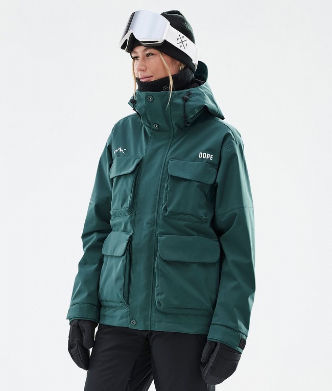 Women Dope Zenith W Snowboard Jackets Green | ZDESVTM-01